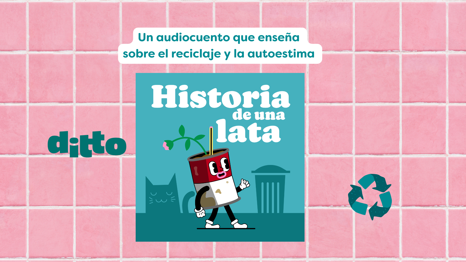 Portada de "Historia de una lata" con una personificación de una lata caminando. Enseña sobre el reciclaje y la autoestima.